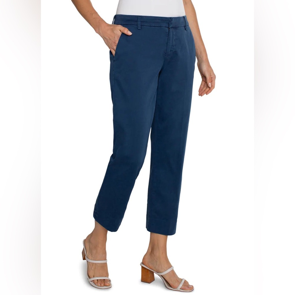 Liverpool Kelsey Trousers Women’s 30 Petite Federal Navy Stretch High Rise Pants